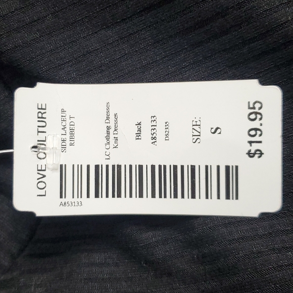 NWT Love Culture Side Lace-up Ribbed Top SM Black - Picture 4 of 4